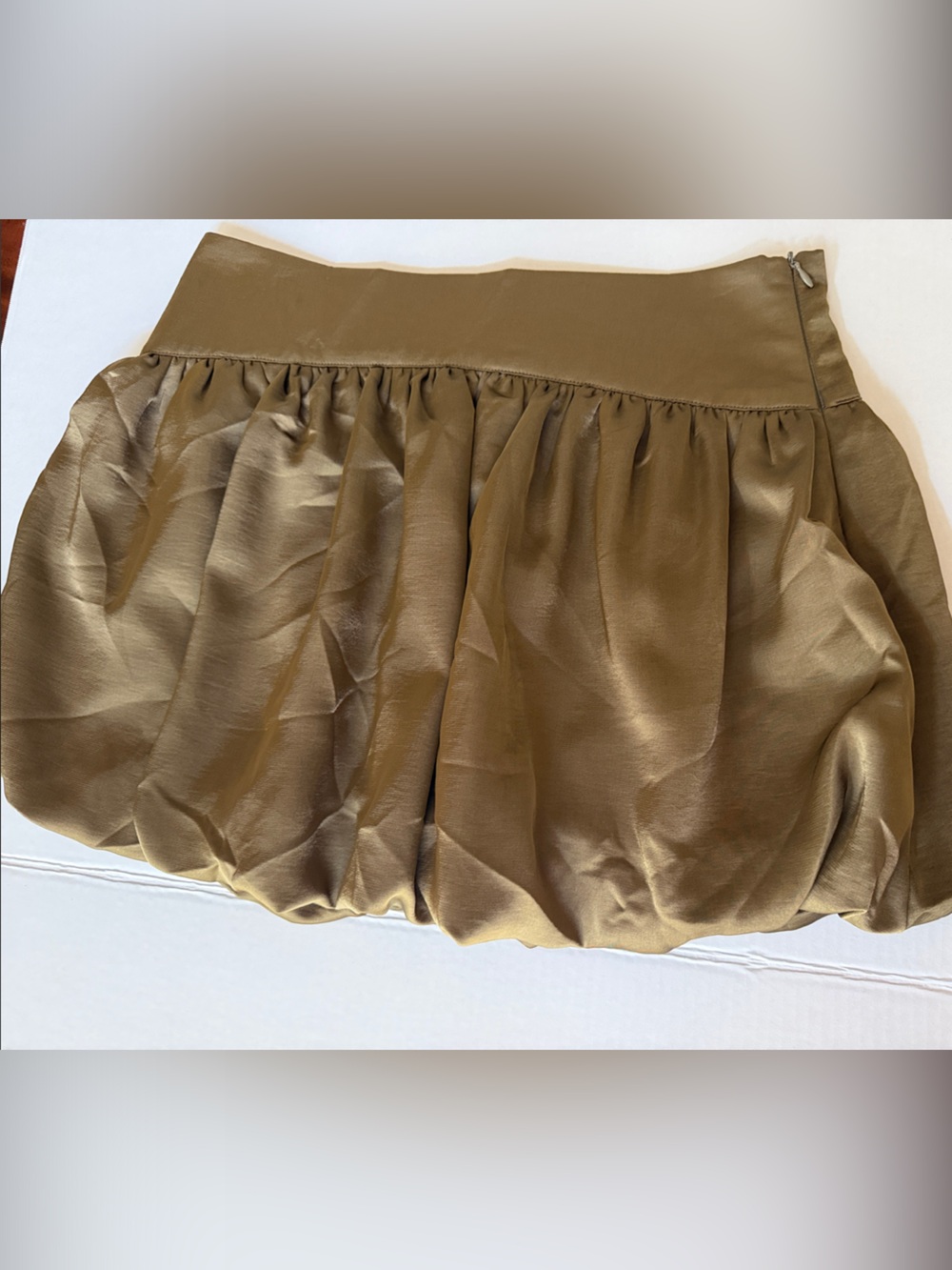 Olive Brown Balloon Mini Skirt